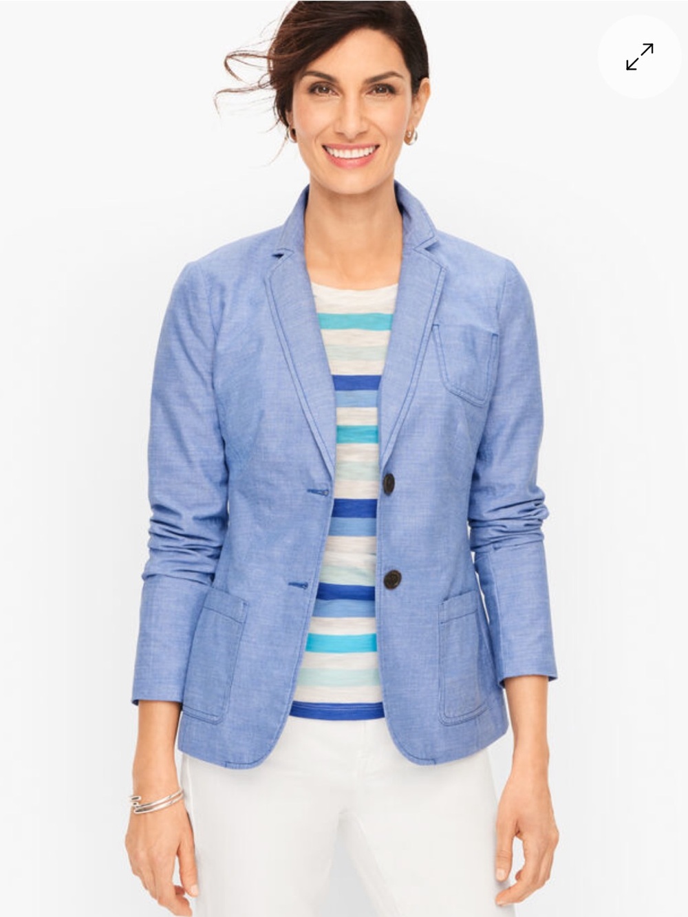 Talbots Plus Cotton Chambray Blazer Size 18W